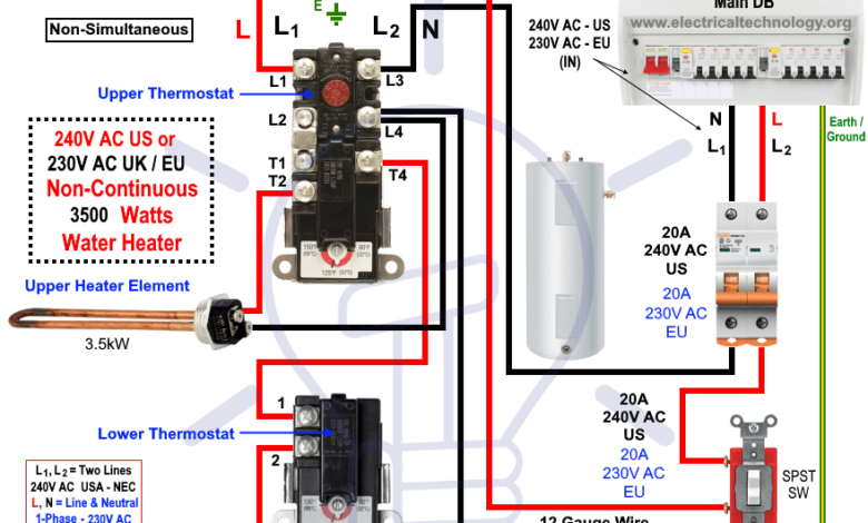 240v Hot Water Heater Wiring Diagram Easy Wiring