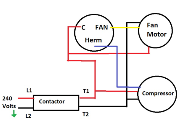 3 Wire AC Dual Capacitor Wiring Diagram Censtry