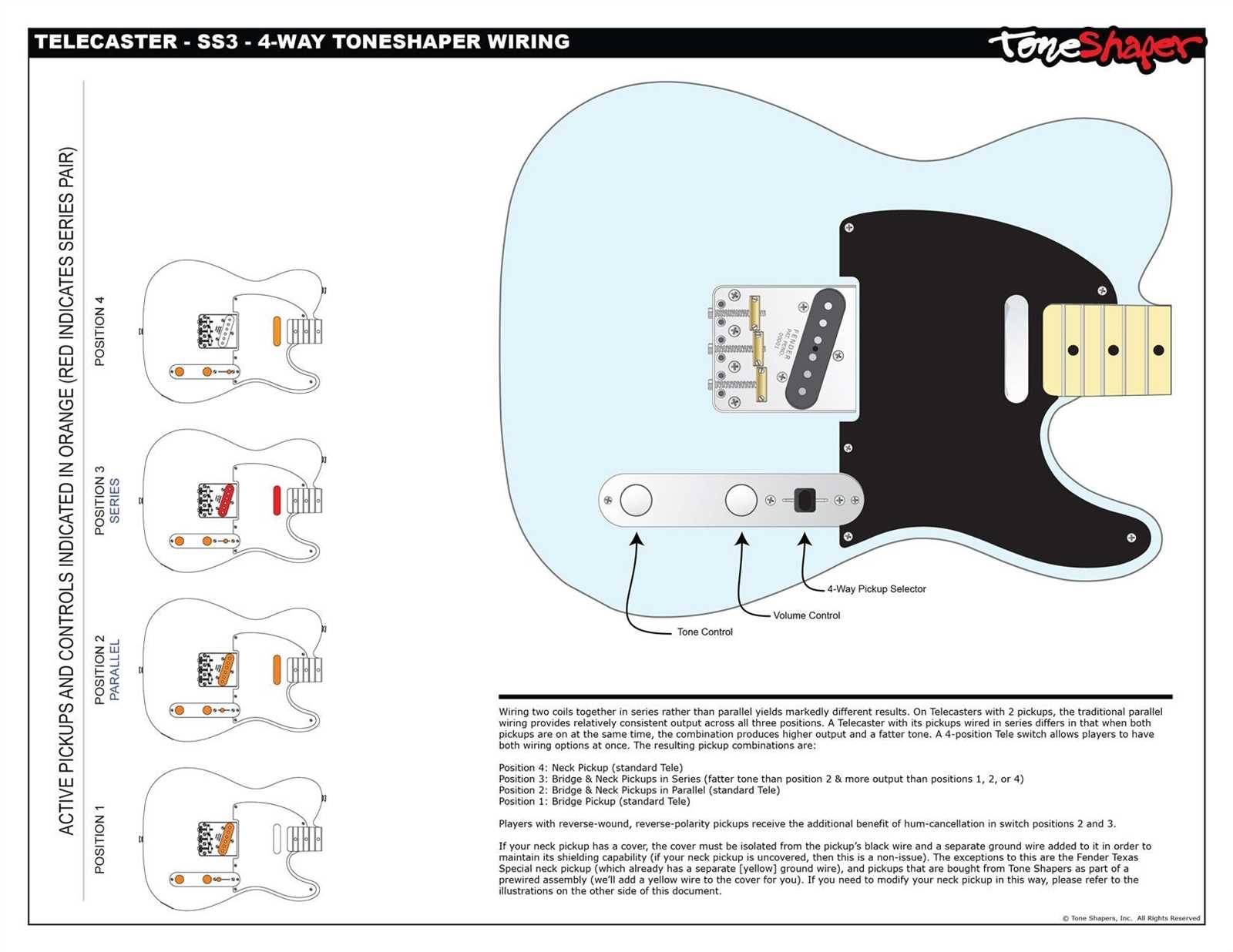 4 Way Telecaster Wiring Diagram Parallel Explained