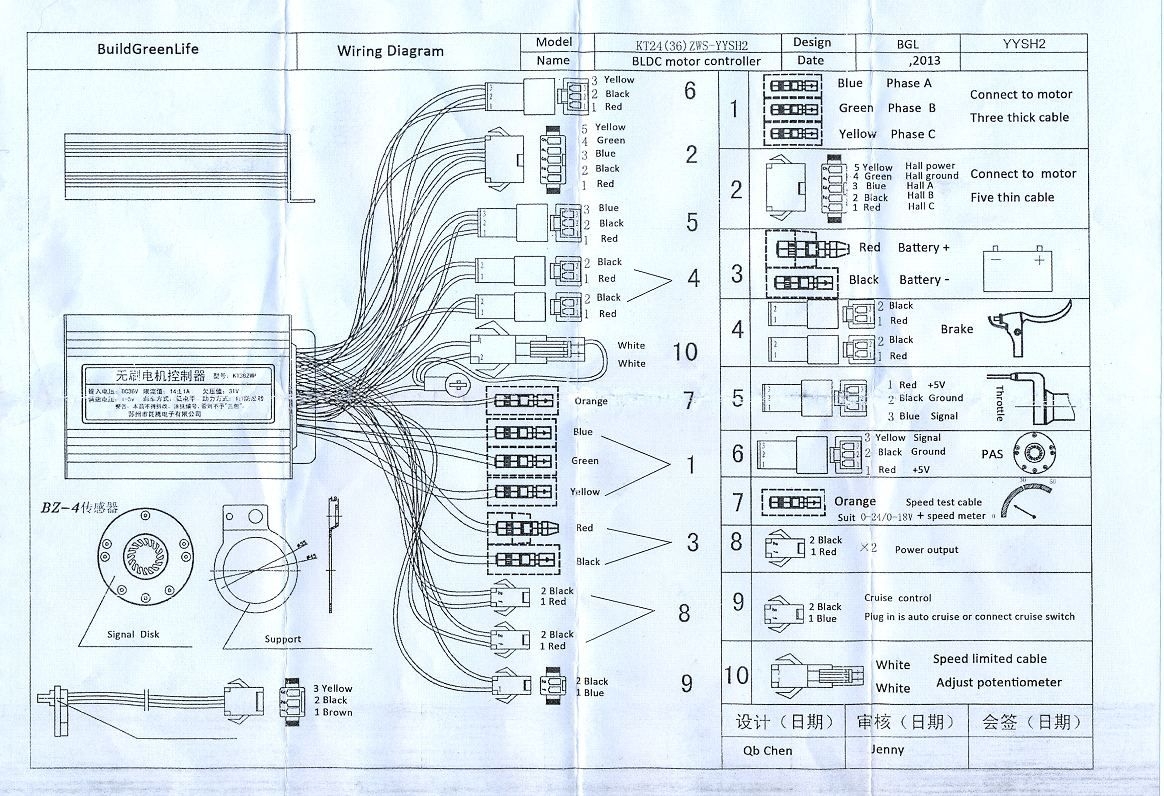 48 Volt 48v E Bike Controller Wiring Diagram 24 Inch Front W