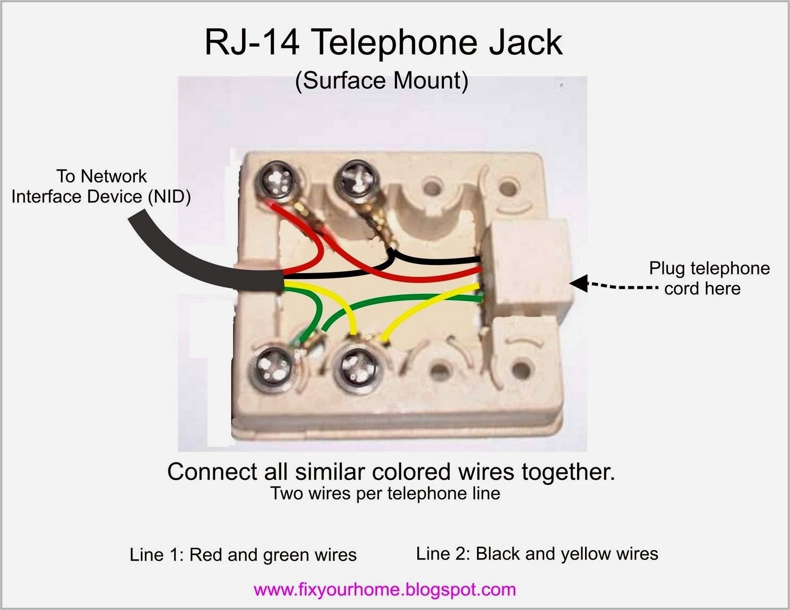 6 Wire Phone Jack Wiring Diagram Wiring For Phone Jack