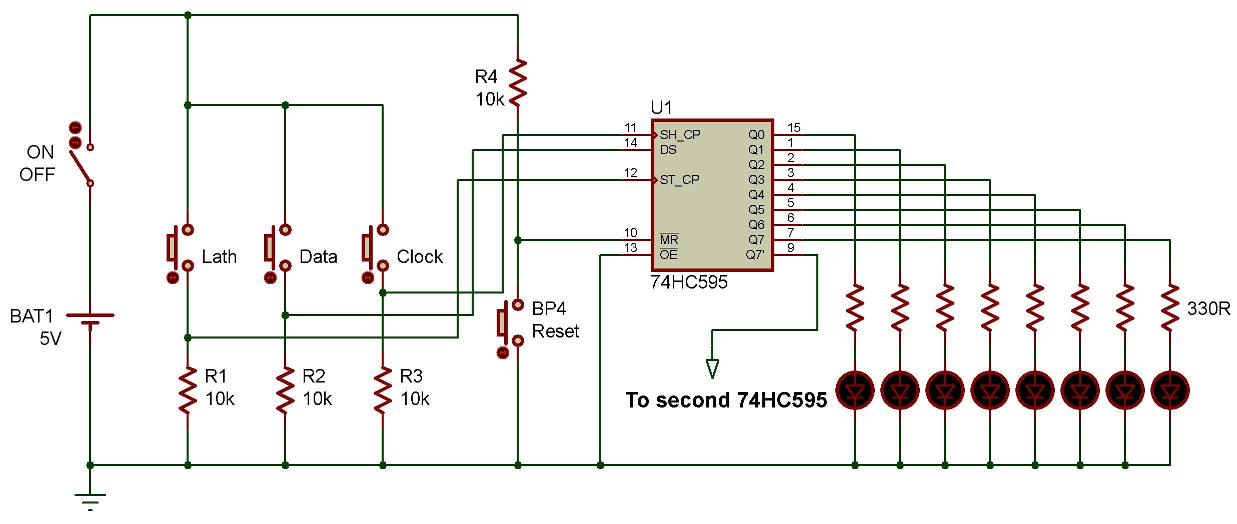 74hc595 Circuit Diagram Arduino 74hc595 Shift Register Pinou
