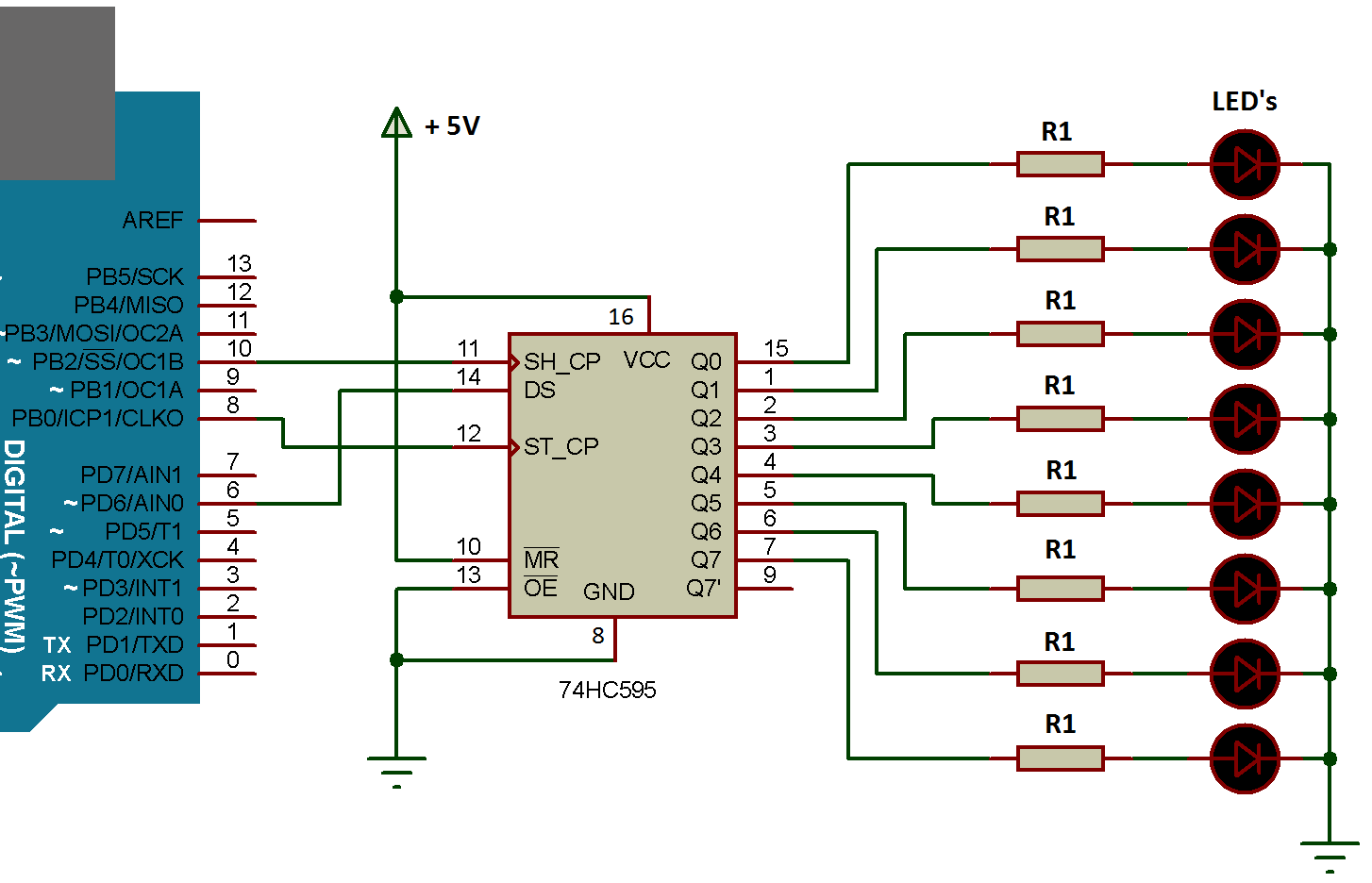 74hc595 Circuit Diagram Arduino