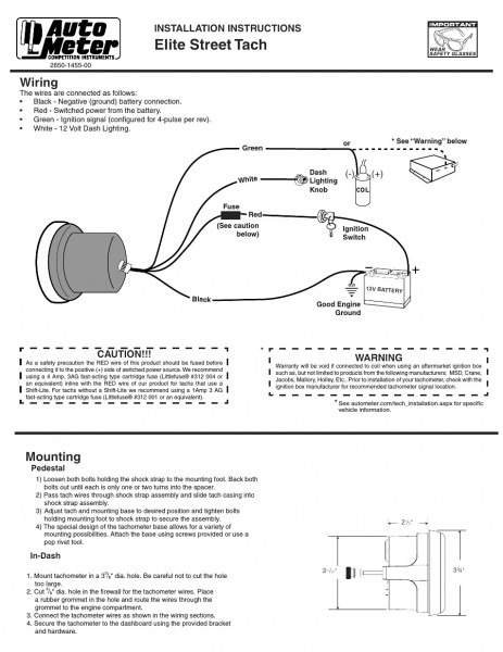 Autometer Tach Wiring Diagram