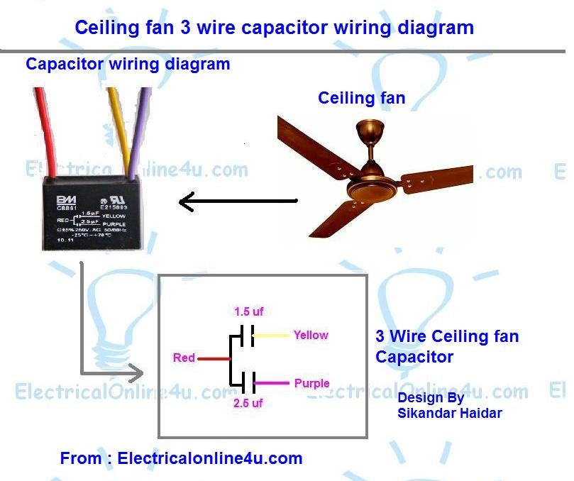 Ceiling Fan Connection Diagram With Capacitor