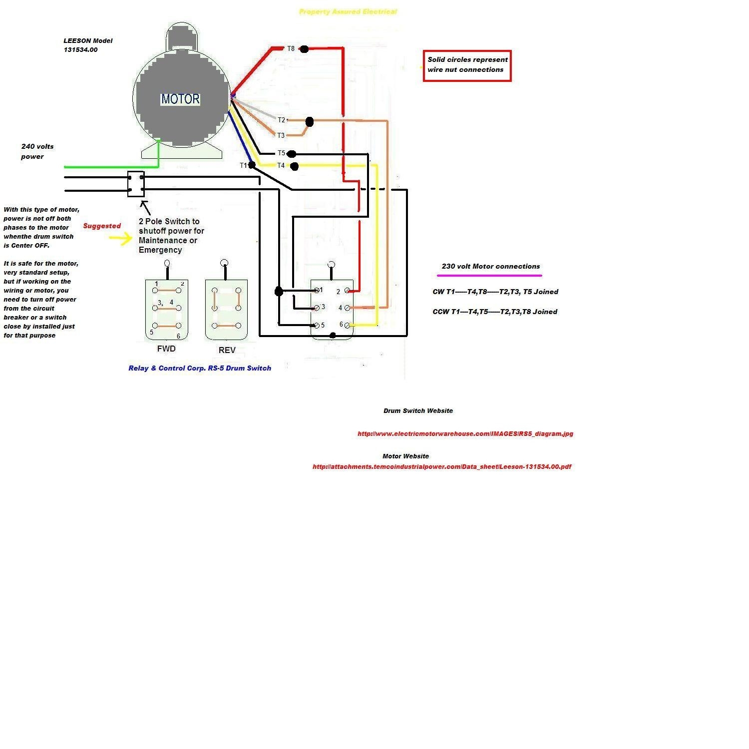 Electric Motor Wiring Diagram Single Phase