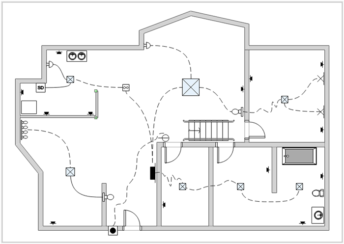 Household Wiring Diagram Symbols Electrical And Telecom With Images 