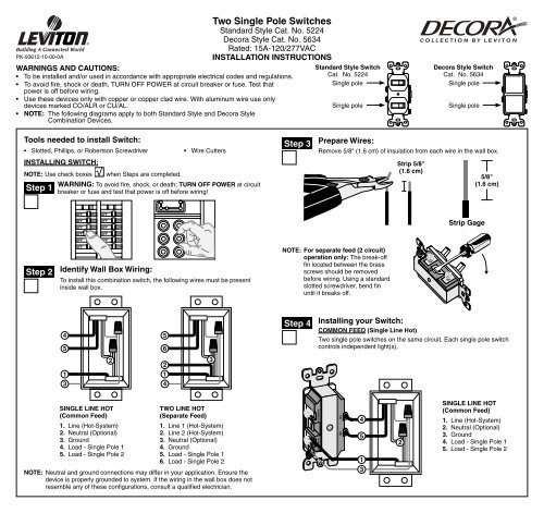 Leviton Dual Single Pole Switch Wiring Diagram Wiring Diagram