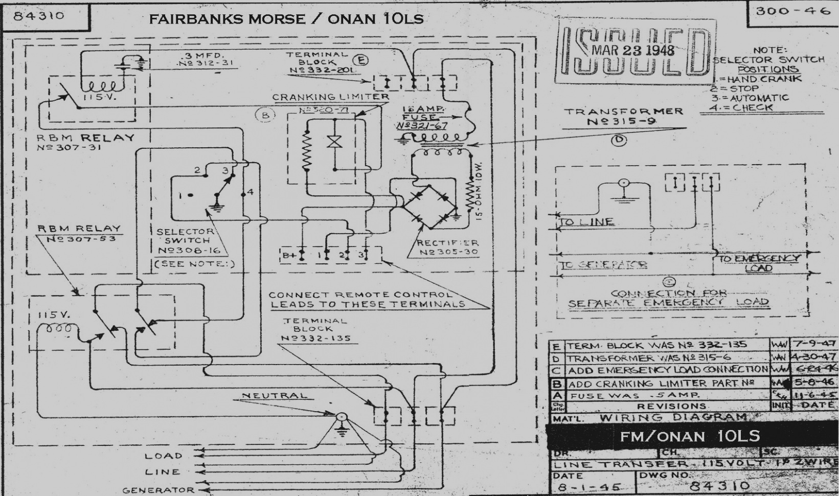 Onan Emerald 1 Genset Wiring Diagram