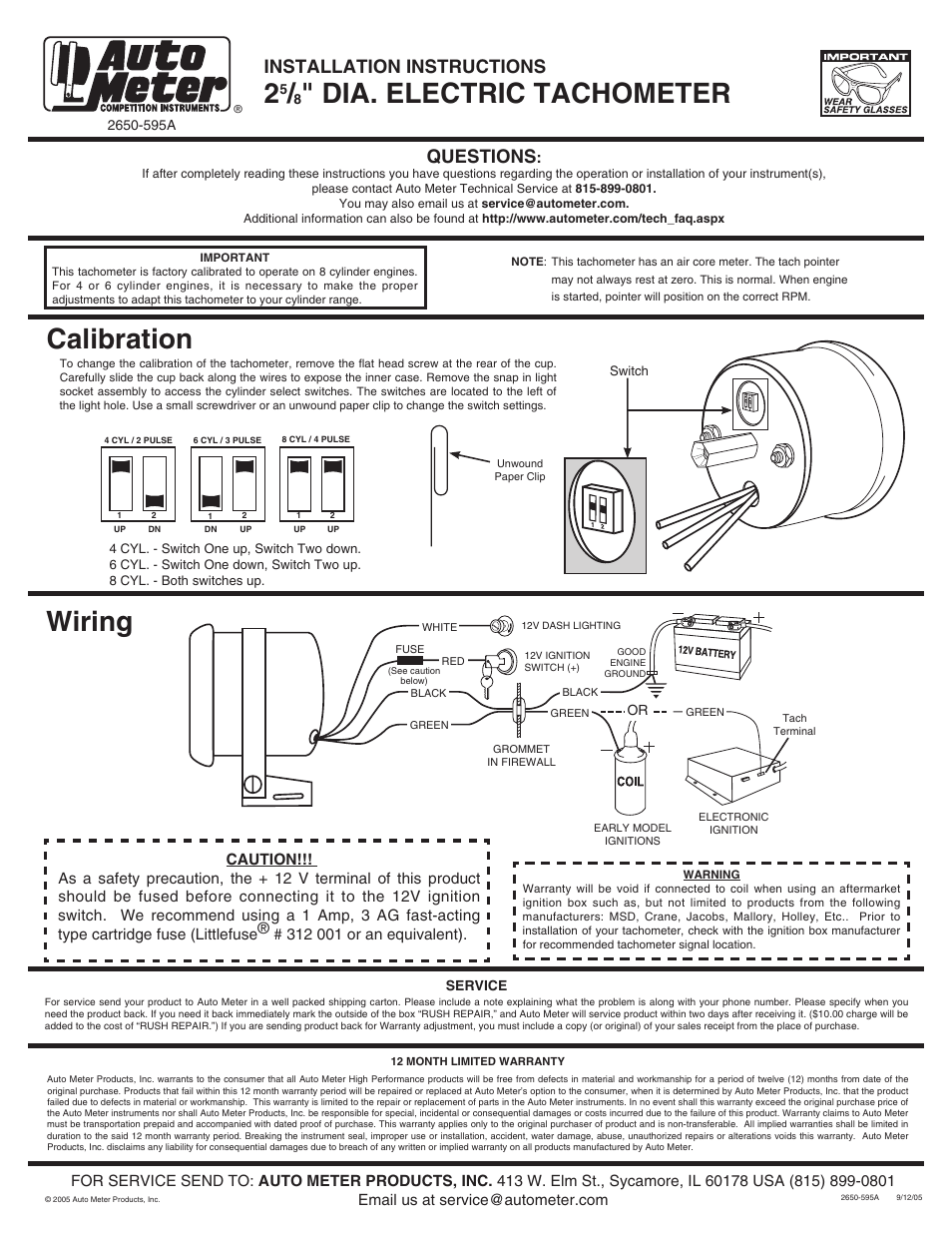 Pro Comp Tach Wiring Diagram