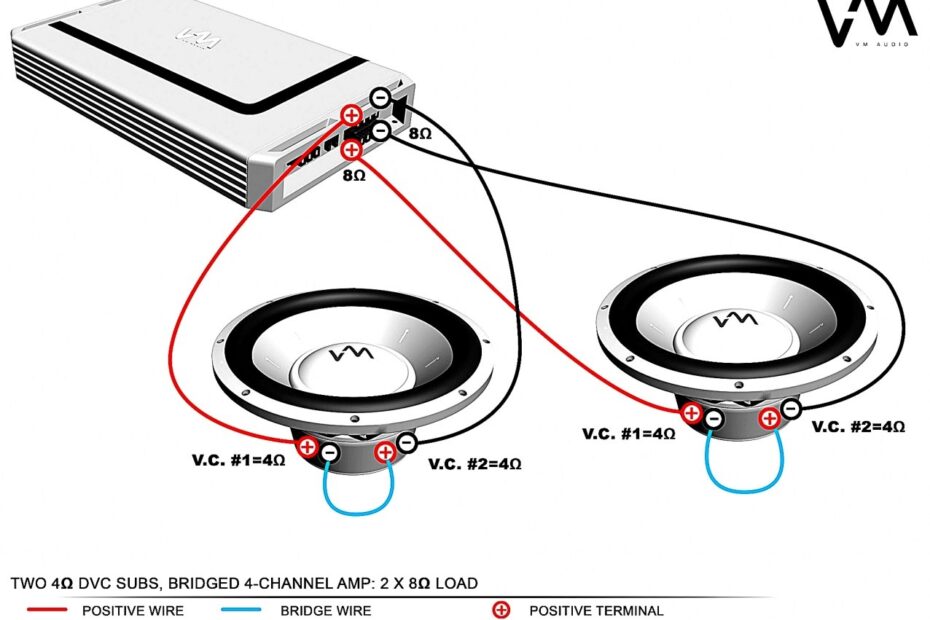 Subwoofer Wiring One 4 Ohm Dual Voice Coil Sub In Parallel Youtube