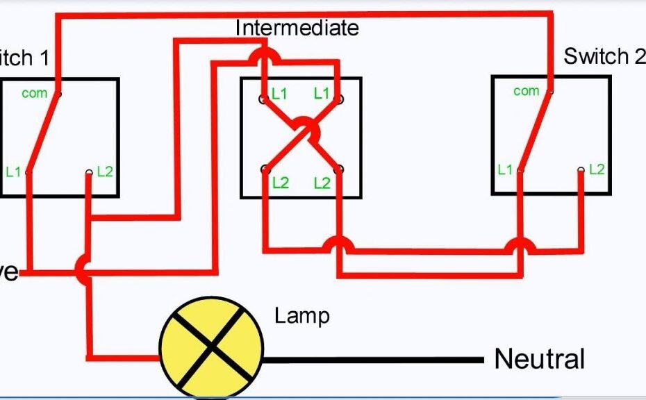 Three Way Light Switching Intermediate Switch Youtube 3Way Switch