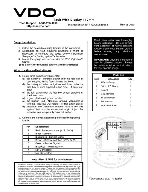 Vdo Rpm Gauge Wiring Diagram Wiring Diagram And Schematic