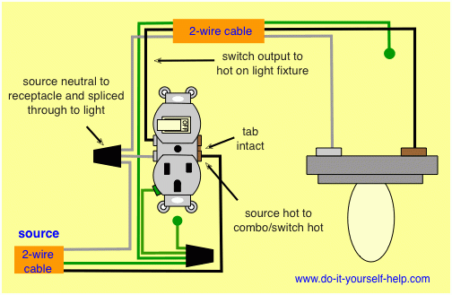 Wiring A Light Switch And Outlet Together Diagram Collection 