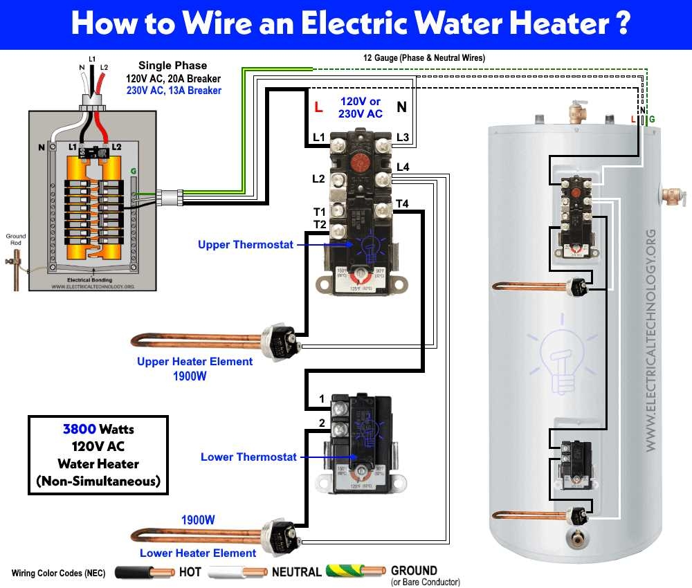 Wiring Diagram For Upper Thermostat In A Water Heater
